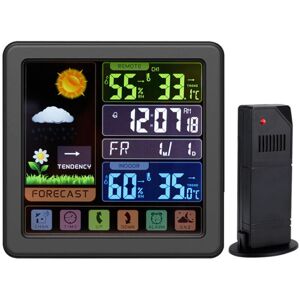 LINGHHANG - Color Wireless Touchscreen Weather Station - Black - Weather Station LINGHHANG - Color Wireless Touchscreen Weather Station - Black - Weather Station