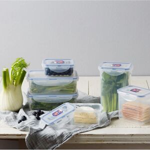 Lock & Lock HPL806 Food Storage Container - 350ml - Rectangular, Transparent/Blue Lock & Lock HPL806 Food Storage Container - 350ml - Rectangular, Transparent/Blue