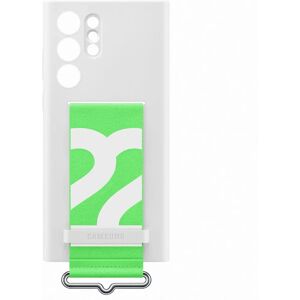 Samsung Galaxy S22 Ultra Silicone Cover with Strap - White Samsung Galaxy S22 Ultra Silicone Cover with Strap - White