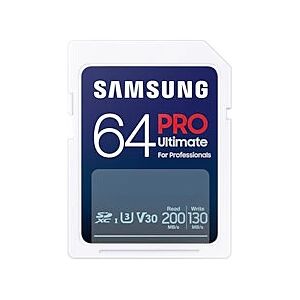 Samsung Pro Ultimate 64GB SDXC UHS-I Geheugenkaart - Wit Samsung Pro Ultimate 64GB SDXC UHS-I Geheugenkaart - Wit