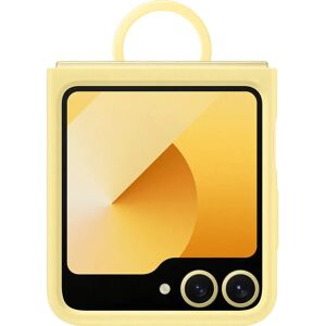 Coque en silicone Samsung Galaxy Z Flip 6 avec anneau - Jaune Coque en silicone Samsung Galaxy Z Flip 6 avec anneau - Jaune