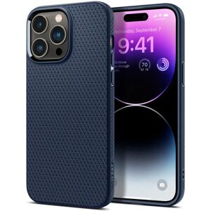 Coque Spigen Liquid Air Navy Blue pour iPhone 14 Pro - Protection contre chutes - Publicité Coque Spigen Liquid Air Navy Blue pour iPhone 14 Pro - Protection contre chutes - Publicité