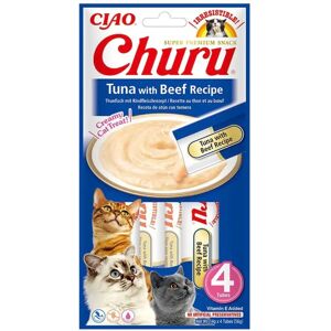 Inaba Tuna Churu z Wołowiną - Przysmaki dla Kotów 4x14g Inaba Tuna Churu z Wołowiną - Przysmaki dla Kotów 4x14g