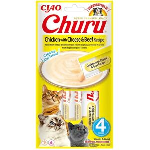Inaba Churu au poulet, fromage et bœuf - Friandises pour chats - 4x14g - Publicité Inaba Churu au poulet, fromage et bœuf - Friandises pour chats - 4x14g - Publicité