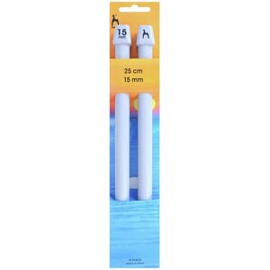 Prym Light Plastic Single Pointed Knitting Needles - 25cm 15mm Prym Light Plastic Single Pointed Knitting Needles - 25cm 15mm
