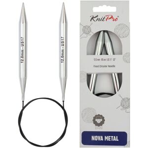 KnitPro Nova Metalen Circulaire Breinaald - 150cm, Zilver, US17 KnitPro Nova Metalen Circulaire Breinaald - 150cm, Zilver, US17