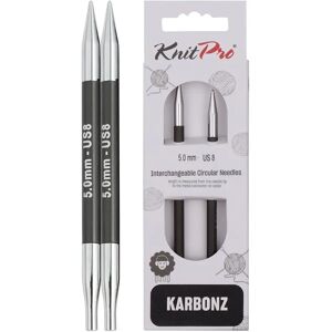 KnitPro Karbonz 5mm Utbytbara rundstickor - Stickutrustning KnitPro Karbonz 5mm Utbytbara rundstickor - Stickutrustning