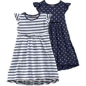 KIDSWORLD Mädchen Jerseykleid - Blau & Weiß, Größe 128/134 KIDSWORLD Mädchen Jerseykleid - Blau & Weiß, Größe 128/134