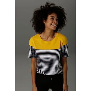 ANISTON CASUAL 36 Gelbes Streifent-Shirt - T-Shirt ANISTON CASUAL 36 Gelbes Streifent-Shirt - T-Shirt