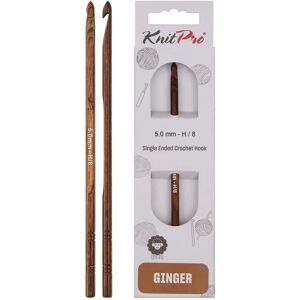 KnitPro Ginger Haaknaald - Hout - Natuur/Bruin - 5mm - Haken KnitPro Ginger Haaknaald - Hout - Natuur/Bruin - 5mm - Haken