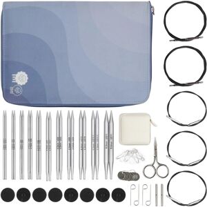 Knitpro Nova Metal Interchangeable Circular Knitting Pins Set - Blue Knitpro Nova Metal Interchangeable Circular Knitting Pins Set - Blue