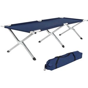 Letto da campeggio Papillon - Tela PVC blu - Struttura in alluminio 35/25MM Letto da campeggio Papillon - Tela PVC blu - Struttura in alluminio 35/25MM