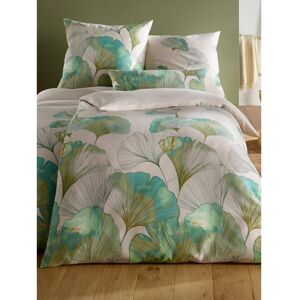 HEINE HOME Bettwäsche - Ecru-Grün Mako-Satin 135x200/80x80 - Bettwäsche HEINE HOME Bettwäsche - Ecru-Grün Mako-Satin 135x200/80x80 - Bettwäsche