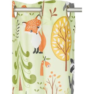 Lüttenhütt Waldtiere grüne Gardine 135x245cm Lüttenhütt Waldtiere grüne Gardine 135x245cm