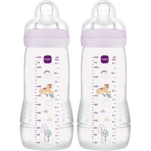 MAM Easy Active Baby Bottle Pink - 330ml, Ergonomic & Fast Flow MAM Easy Active Baby Bottle Pink - 330ml, Ergonomic & Fast Flow