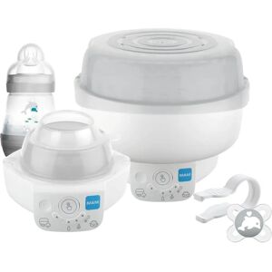 MAM 6 in 1 Electric Steriliser & Bottle Warmer - Includes 2 x 160ml Easy Start Anti-Colic Bottles & 2 x Start Soothers MAM 6 in 1 Electric Steriliser & Bottle Warmer - Includes 2 x 160ml Easy Start Anti-Colic Bottles & 2 x Start Soothers