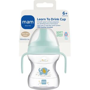 MAM Blue 190ml Baby Trainer Cup with Handles & Soother MAM Blue 190ml Baby Trainer Cup with Handles & Soother