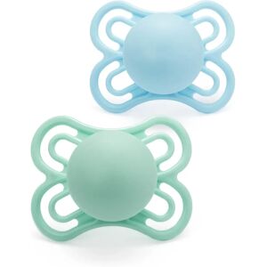 MAM Perfect Soothers 0+ Months - 2 Pack, Soft Baby Soothers, Blue MAM Perfect Soothers 0+ Months - 2 Pack, Soft Baby Soothers, Blue