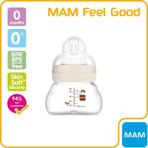 MAM Feel Good Baby Bottle - 90ml, Heat-Resistant Glass, BPA-Free MAM Feel Good Baby Bottle - 90ml, Heat-Resistant Glass, BPA-Free