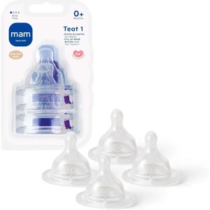 MAM Size 1 Baby Bottle Teat - SkinSoft Silicone, Slow Flow MAM Size 1 Baby Bottle Teat - SkinSoft Silicone, Slow Flow