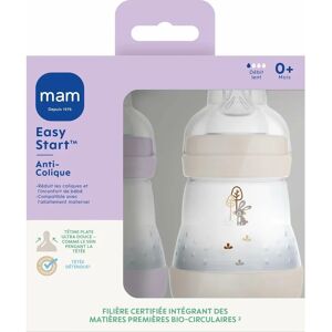 Biberon MAM - Easy Start - Anti-colique - 160 ml - Lilas + Sable Biberon MAM - Easy Start - Anti-colique - 160 ml - Lilas + Sable