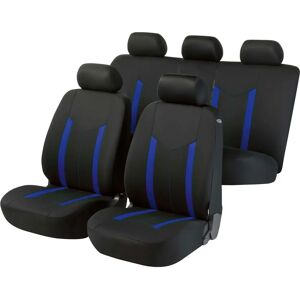 WALSER Hastings Autositzhoes - Universeel, Polyester, Zwart & Blauw WALSER Hastings Autositzhoes - Universeel, Polyester, Zwart & Blauw