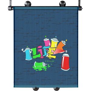 WALSER Zonneschermen Graffiti 2 st - UV Auto Bescherming WALSER Zonneschermen Graffiti 2 st - UV Auto Bescherming