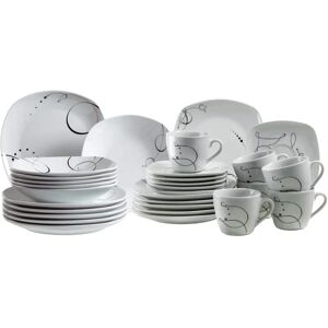MÄSER Chanson 30-piece Dinnerware Set - Black-White - Dinnerware MÄSER Chanson 30-piece Dinnerware Set - Black-White - Dinnerware