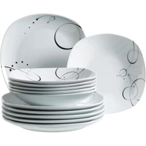 MÄSER Chanson Dinnerware Set - 12 Pieces - Modern Porcelain MÄSER Chanson Dinnerware Set - 12 Pieces - Modern Porcelain
