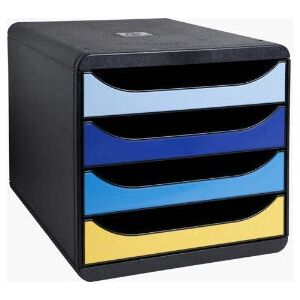 Exacompta 3104202D Eco-Friendly Desk Drawer Organizer - Black, Blue, Yellow Exacompta 3104202D Eco-Friendly Desk Drawer Organizer - Black, Blue, Yellow