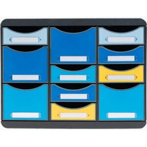Exacompta 3137202D Schubladenorganizer - Kunststoff Schwarz, Blau, Gelb Exacompta 3137202D Schubladenorganizer - Kunststoff Schwarz, Blau, Gelb