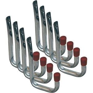 Pohl Garderobe + Kleiderhaken, Wall Hook U-Shape 120x82mm galvanized with red caps - Wall Hook Pohl Garderobe + Kleiderhaken, Wall Hook U-Shape 120x82mm galvanized with red caps - Wall Hook