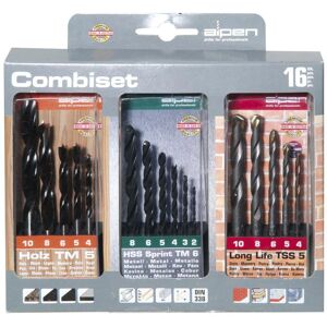 Alpen Modell 801003100 16-delars universellt borrset Alpen Modell 801003100 16-delars universellt borrset