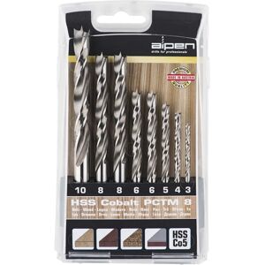 Alpen Drill Bits - Spiral Wood Drill Set - 8 pcs - 3-10mm Alpen Drill Bits - Spiral Wood Drill Set - 8 pcs - 3-10mm