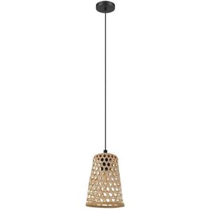 Eglo Claverdon Vintage Hanglamp - 40W, Zwart/Natuurlijk Eglo Claverdon Vintage Hanglamp - 40W, Zwart/Natuurlijk