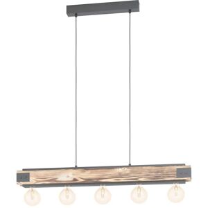 Eglo Layham Vintage Pendant Light - 5 E27, Brown/Black - Indoor Eglo Layham Vintage Pendant Light - 5 E27, Brown/Black - Indoor