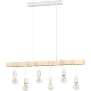 EGLO TOWNSHEND Hanglamp - Vintage, Wit-Bruin, 6-Lamps, 110cm EGLO TOWNSHEND Hanglamp - Vintage, Wit-Bruin, 6-Lamps, 110cm