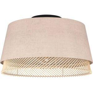 EGLO Tabley Ceiling Light - Round Fabric & Bamboo Shade - 38cm EGLO Tabley Ceiling Light - Round Fabric & Bamboo Shade - 38cm