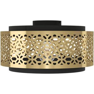 EGLO Svart og Messing Taklampe - Rund med Utskjæring - E27 - Maks 40W EGLO Svart og Messing Taklampe - Rund med Utskjæring - E27 - Maks 40W