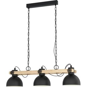 Eglo LUBENHAM Pendant Light - 3 Light Wood Steel Modern Industrial Eglo LUBENHAM Pendant Light - 3 Light Wood Steel Modern Industrial