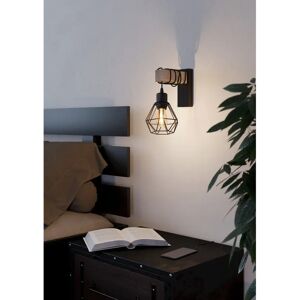 Eglo Townshend 5 Wall Light - Black & Wood - Wall Light Eglo Townshend 5 Wall Light - Black & Wood - Wall Light