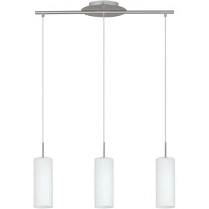 Eglo Troy 3 Pendant Light - Satin Nickel - Frosted Glass - 180W Eglo Troy 3 Pendant Light - Satin Nickel - Frosted Glass - 180W