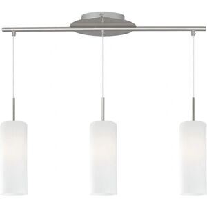 Eglo Troy 3 Pendant Light - Satin Nickel - Frosted Glass - 180W Eglo Troy 3 Pendant Light - Satin Nickel - Frosted Glass - 180W