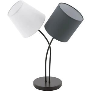 Merk Eglo Almeida Tafellamp 2-lichts - Modern ontwerp, E14, 80W, Antraciet/Zwart/Wit Merk Eglo Almeida Tafellamp 2-lichts - Modern ontwerp, E14, 80W, Antraciet/Zwart/Wit
