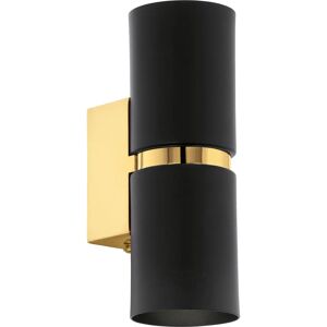 Eglo Passa Wall Light - Black & Gold - Cylindrical Eglo Passa Wall Light - Black & Gold - Cylindrical