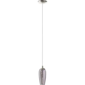 Eglo Farsala Satin Nickel Pendant Light with Smoked Glass - Lighting Fixture Eglo Farsala Satin Nickel Pendant Light with Smoked Glass - Lighting Fixture