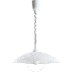 Eglo Alvez Pendant Light - White Glass, E27, Adjustable Height Eglo Alvez Pendant Light - White Glass, E27, Adjustable Height