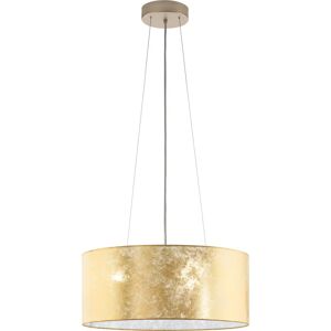 Eglo Viserbella Pendant Light - Gold Fabric Shade - 53cm Eglo Viserbella Pendant Light - Gold Fabric Shade - 53cm