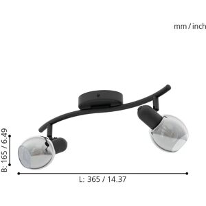 Eglo Black Pollica 2-Light Ceiling Spot - Lighting Eglo Black Pollica 2-Light Ceiling Spot - Lighting