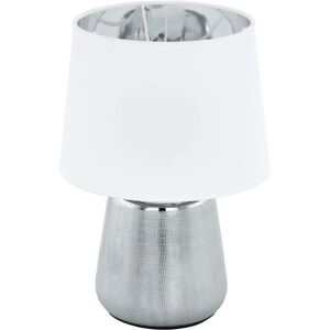 Eglo Manalba 1 Tafellamp - E14 40W Zilver Wit Eglo Manalba 1 Tafellamp - E14 40W Zilver Wit